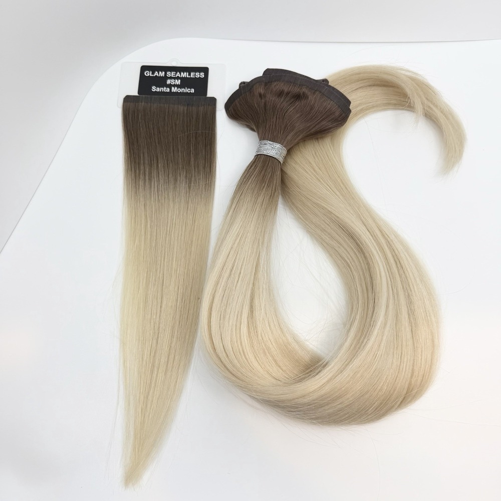 Glam Seamless Blonde Root 26" 7 Piece Clip In Invisi Clip Extensions New Sealed